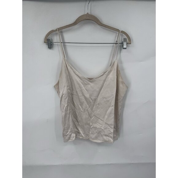 Rails Paola Top Ivory Women L Satin Cami Straps Minimalist Granolagirl Preppy - Picture 1 of 10